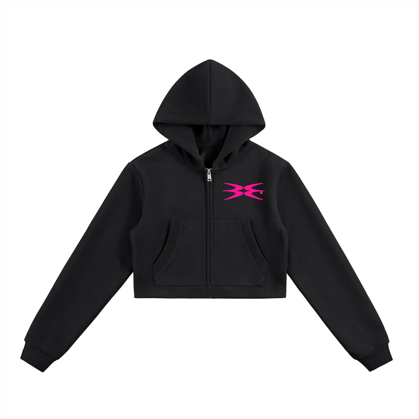 Essential Cropped Zip-Up Hoodie